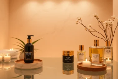 Discover premium etiket skincare and fragrance products displayed beautifully in a luxurious setting.