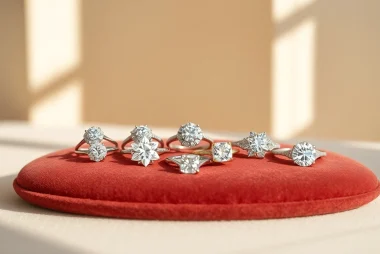 Showcase stunning 2 Carat Engagement Rings highlighting various designs and styles on a beautiful backdrop.