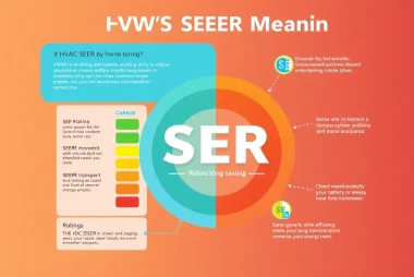 Understanding HVAC SEER meaning through an informative diagram showcasing efficiency ratings for air conditioners.