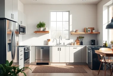 Showcasing affordable kitchen appliances in a beautifully designed modern kitchen.