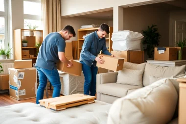 Expert movers handling a Umzug Erlangen with precision and care during a residential move.