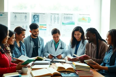 Alternative Medizinstudium: Studierende in einem inspirierenden Studienumfeld, das alternative Karrierewege zeigt.