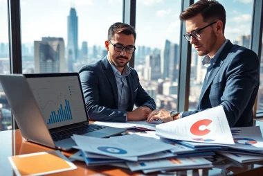 Visualize ai prompts for competitor analysis through a focused data analyst reviewing market trends.