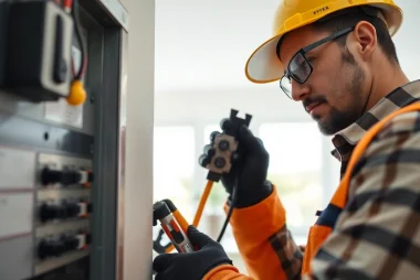 Inspecting an electrical panel Clearwater for safety and upgrades during a professional evaluation.