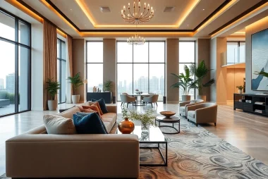Menggambarkan suasana hidup mewah luxury111 dengan desain interior modern dan elegan.