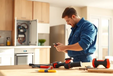 Inspecting an Electrical Panel Clearwater in a modern home by a professional electrician.