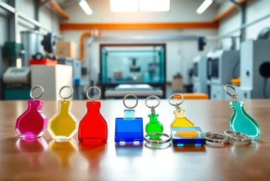 Showcasing acrylic keychain manufacturer’s custom clear acrylic keychains with vibrant designs.