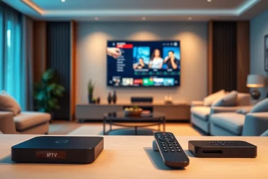 Optimiza tu experiencia con Comprar Listas IPTV en una moderna sala de estar con tecnología avanzada.