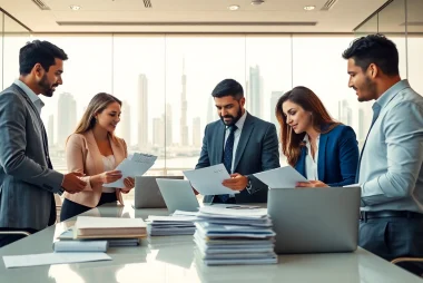 Streamlined office scene showing QSM document clearing services in action with a dedicated team.